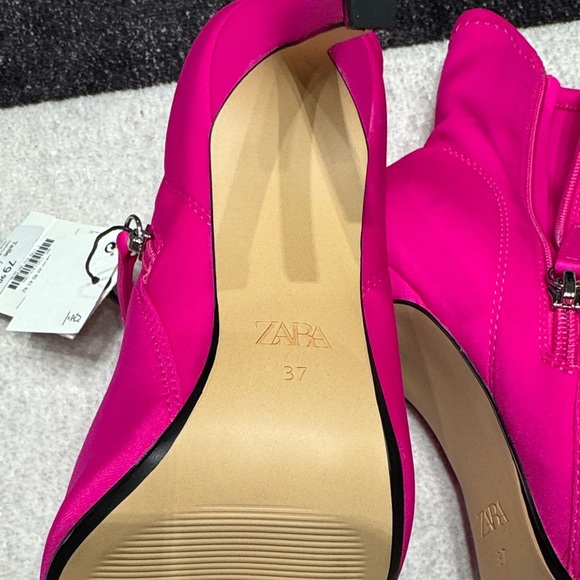 Zara Women's Fuchsia Heeled Boots - Picture 2 of 3